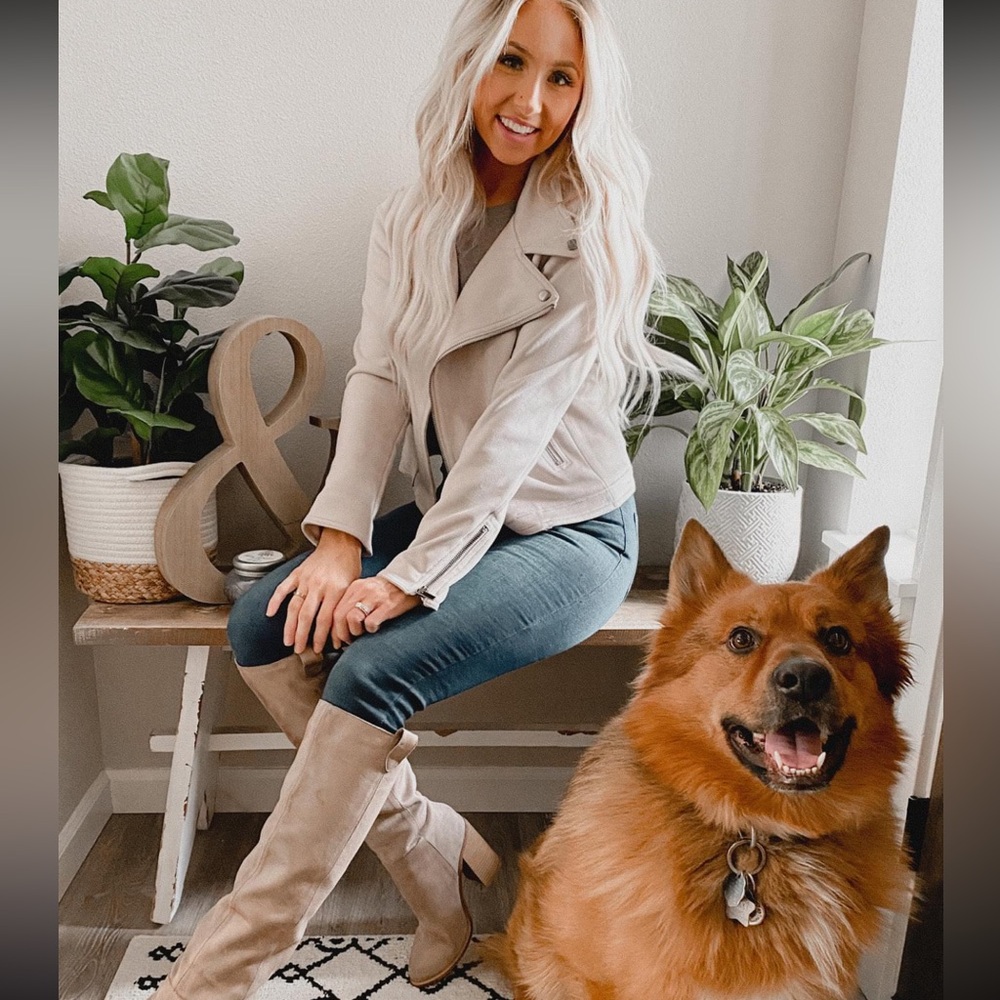 Suede bomber Biker jacket
